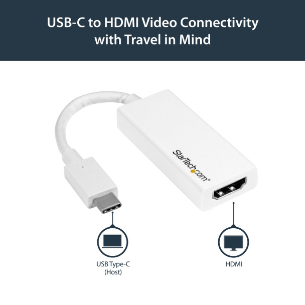 StarTech.com USB-C to HDMI Adapter - White - 4K 60Hz 42784