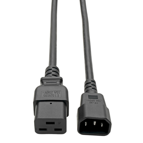 Tripp Lite P047-010 Power Cord, C19 to C14 - Heavy-Duty, 15A, 250V, 14 AWG, 10 ft. (3.05 m), Black P047-010 037332140890