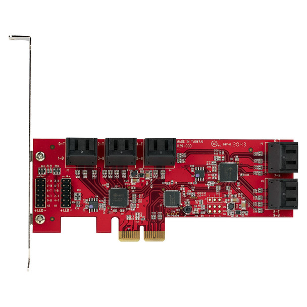 StarTech.com SATA PCIe Card - 10 Port PCIe SATA Expansion Card - 6Gbps - Low/Full Profile - Stacked SATA Connectors - ASM1062 Non-Raid - PCI Express to SATA Converter/Adapter 10P6G-PCIE-SATA-CARD 065030893763