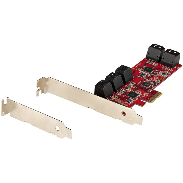 StarTech.com SATA PCIe Card - 10 Port PCIe SATA Expansion Card - 6Gbps - Low/Full Profile - Stacked SATA Connectors - ASM1062 Non-Raid - PCI Express to SATA Converter/Adapter 10P6G-PCIE-SATA-CARD 065030893763