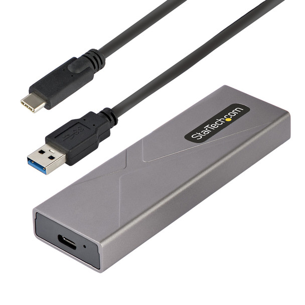 StarTech.com USB-C 10Gbps to M.2 NVMe or M.2 SATA SSD Enclosure - Tool-free External M.2 PCIe/SATA NGFF SSD Aluminum Case - USB Type-C&A Host Cables - Supports 2230/2242/2260/2280 M2-USB-C-NVME-SATA 065030894975