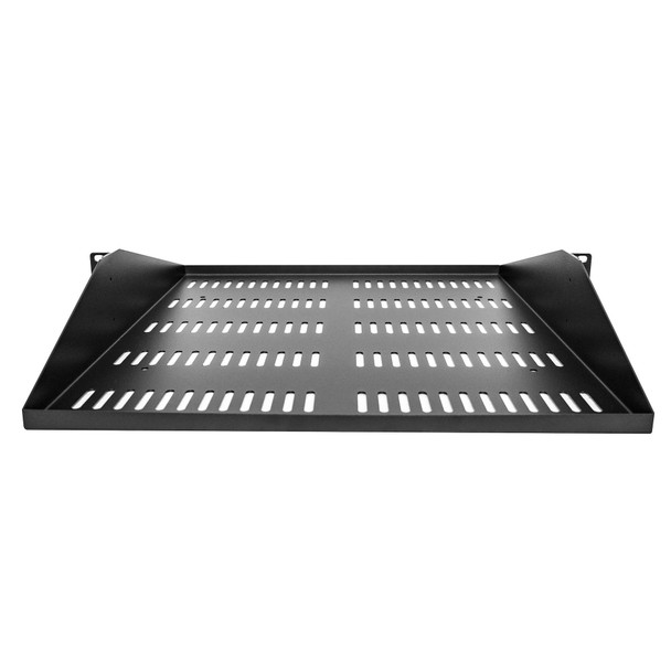StarTech.com 2U Server Rack Shelf, Center Mounted Universal Vented Rackmount Cantilever Tray for 19" Network Equipment Rack, Heavy Duty Steel, 200lb Capacity, 20" Deep, Black SHELF-2U-20-CENTER-V 065030893947