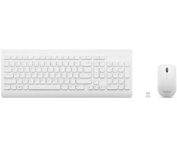 Lenovo 510 Wireless Combo & Mouse (White) - US English keyboard USB + Bluetooth QWERTY GX30W75336