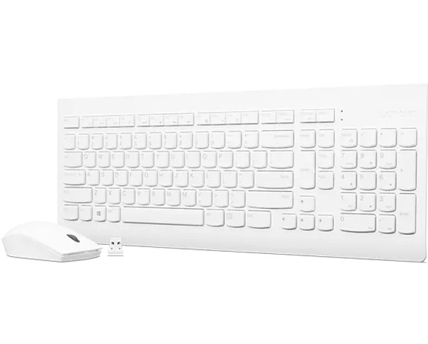 Lenovo 510 Wireless Combo & Mouse (White) - US English keyboard USB + Bluetooth QWERTY GX30W75336