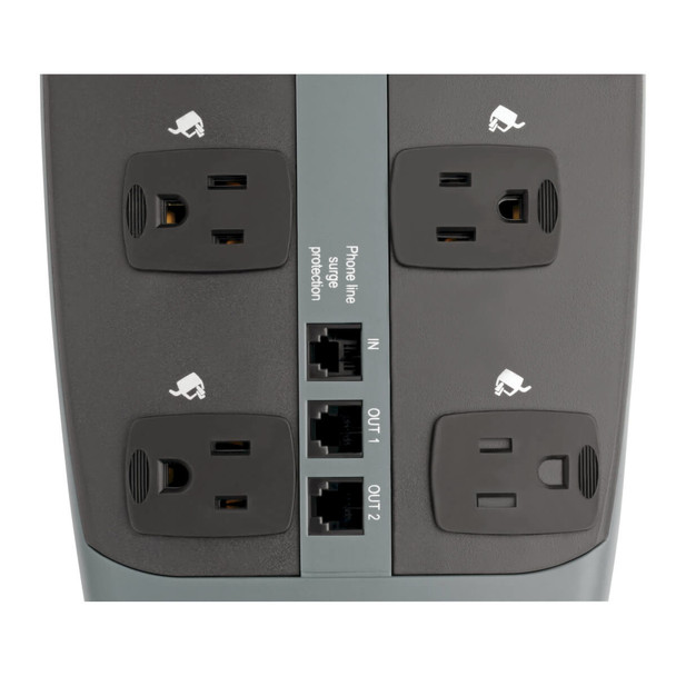 Tripp Lite Protect It! 10-Outlet Surge Protector, 8-ft, Cord, 2395 Joules, Tel/Modem Protection TLP1008TEL 037332119063