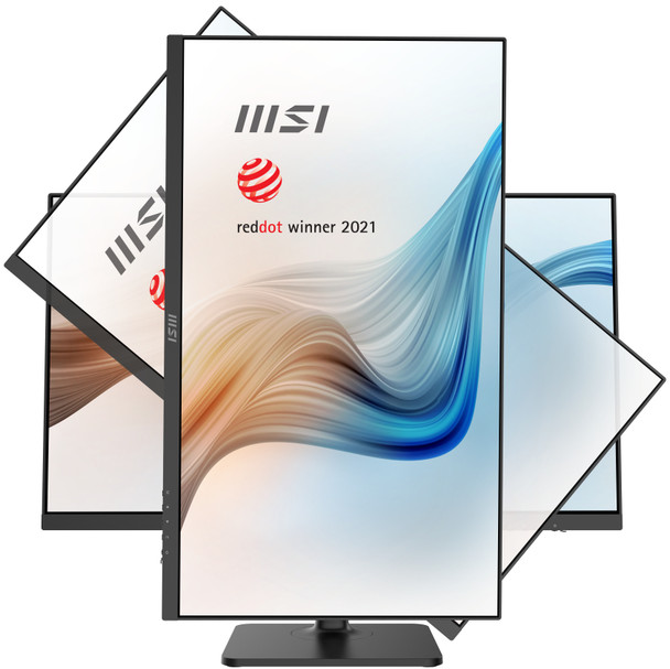 MSI 27" Monitor, Adjustable Stand, 1920x1080, 75Hz, IPS, 5ms, HDMI, DisplayPort, USB Type-C, Built-in USB Hub, Built-in Speakers, Anti-Glare, Anti-Flicker, Less Blue light, TÜV Certified, VESA, Kensington, Black MODERNMD272P 824142283134