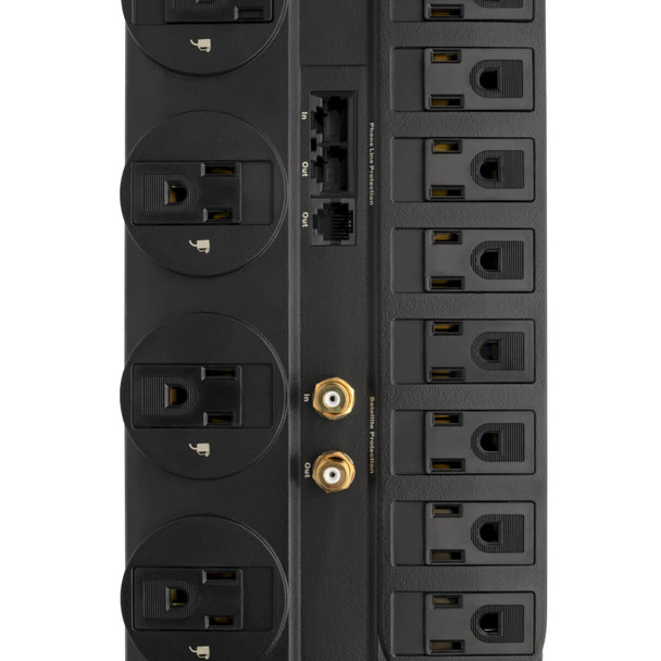 Tripp Lite Protect It! 12-Outlet Surge Protector, 8-ft. Cord, 2880 Joules, Tel/Modem/Coaxial/Ethernet Protection TLP1208SAT 037332175182