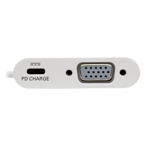 Tripp Lite U444-06N-V-C USB-C to VGA Adapter with PD Charging, White U444-06N-V-C 037332193704