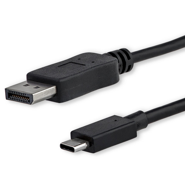 StarTech.com 3ft/1m USB C to DisplayPort 1.2 Cable 4K 60Hz - USB-C to DisplayPort Adapter Cable - HBR2 - USB Type-C DP Alt Mode to DP Monitor Video Cable - Works w/ Thunderbolt 3 - Black CDP2DPMM1MB 065030864237