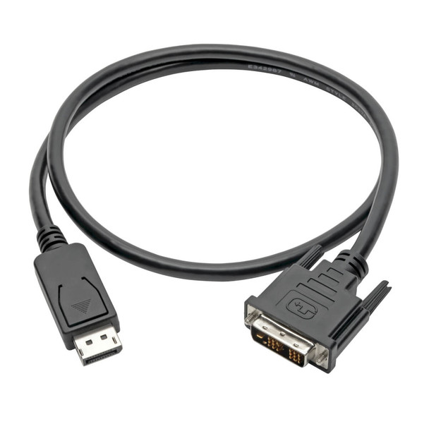 Tripp Lite P581-003 DisplayPort to DVI Adapter Cable (DP with Latches to DVI-D Single Link M/M), 3 ft. (0.9 m) P581-003 037332213563