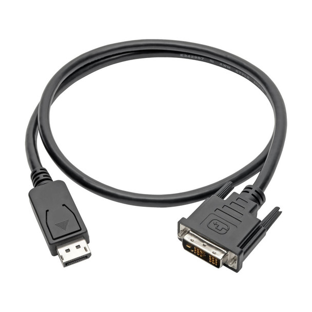 Tripp Lite P581-003 DisplayPort to DVI Adapter Cable (DP with Latches to DVI-D Single Link M/M), 3 ft. (0.9 m) P581-003 037332213563