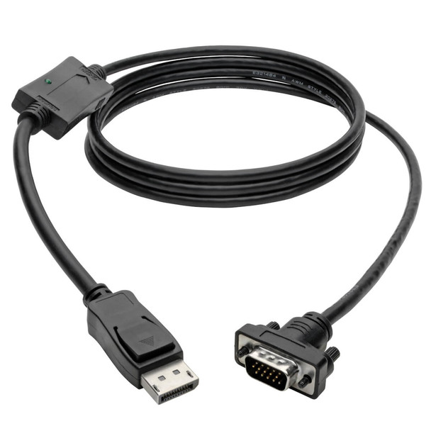 Tripp Lite P581-003-VGA-V2 DisplayPort 1.2 to VGA Active Adapter Cable (DP with Latches to HD15 M/M), 3 ft. (0.9 m) P581-003-VGA-V2 037332191922