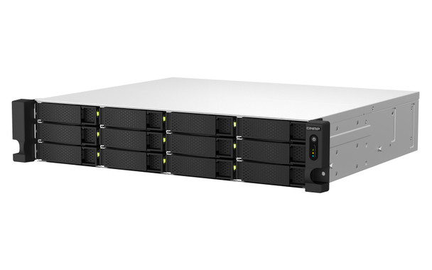 QNAP TS-1264U-RP NAS Rack (2U) Ethernet LAN Aluminium, Black TS-1264U-RP-4G-US 885022023370