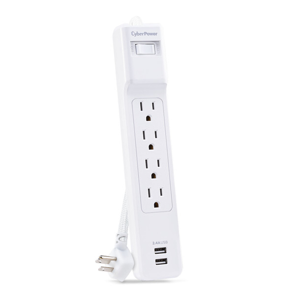 Cyberpower Systems P406U  4-outlet surge suppressor - 6 ft cord 2 usb a p406u
