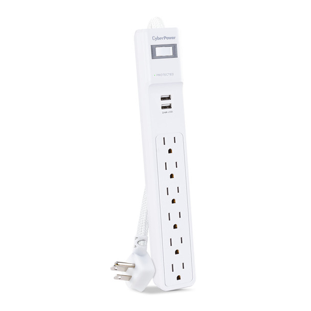 Cyberpower Systems P606URC2  6-outlet surge suppressor - 6 ft cord 2 usb a p606urc2