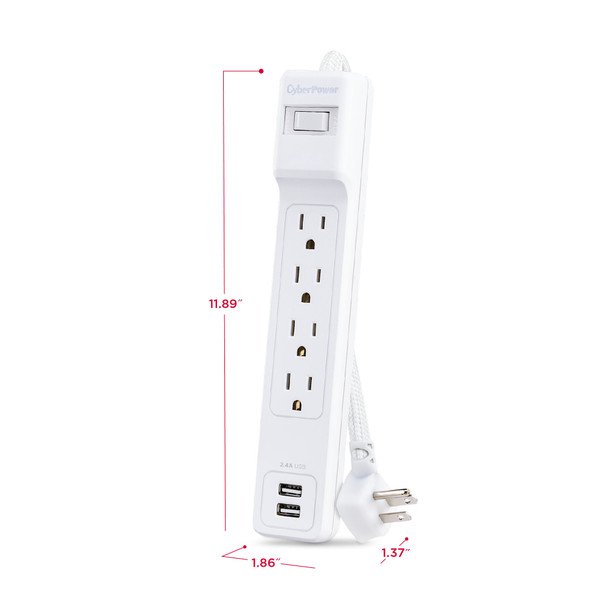 Cyberpower Systems P606URC2  6-outlet surge suppressor - 6 ft cord 2 usb a p606urc2