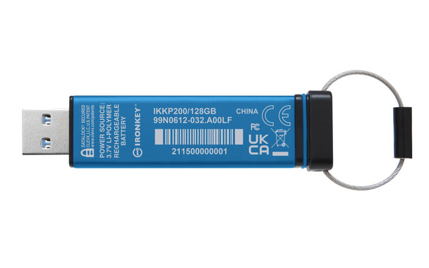 Kingston Technology IKKP200/128GB 740617330069 128gb ironkey keypad 200, fips 140-3 lvl 3 (pending) aes-256 encrypted ikkp200/128gb 740617330069