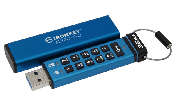 Kingston Technology IKKP200/32GB 740617330083 32gb ironkey keypad 200, fips 140-3 lvl 3 (pending) aes-256 encrypted ikkp200/32gb 740617330083