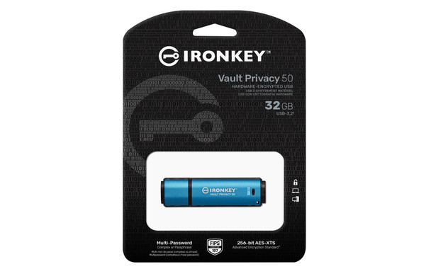Kingston Technology IKVP50/32GB 740617329056 32gb ironkey vault privacy 50 aes-256 encrypted, fips 197 ikvp50/32gb 740617329056