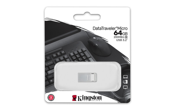 Kingston Technology DTMC3G2/64GB  64gb datatraveler micro 200mb/s metal usb 3.2 gen 1 dtmc3g2/64gb