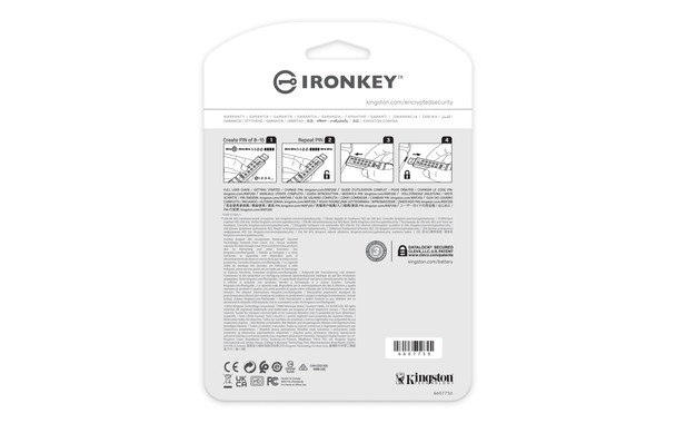 Kingston Technology IKKP200/64GB 740617330076 64gb ironkey keypad 200, fips 140-3 lvl 3 (pending) aes-256 encrypted ikkp200/64gb 740617330076