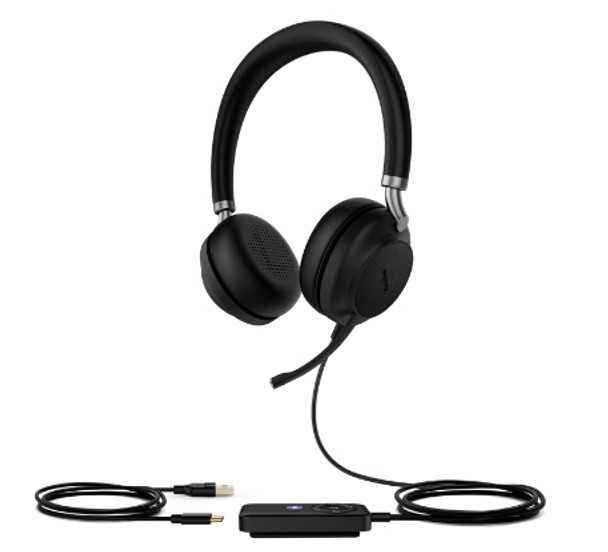 Yealink UH38DUALUCBAT 841885107503 premium dual uc usb wired headset with built-in battery for bluetooth connectivi