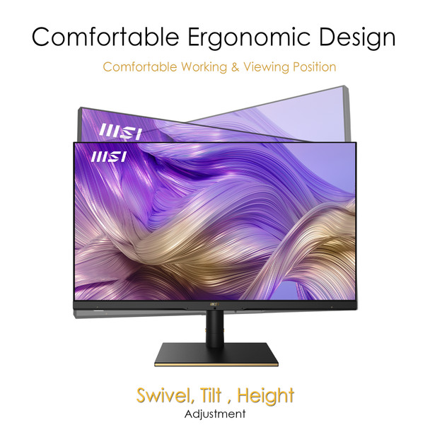 MSI Summit MS321UP 32 Inch Monitor with Adjustable Stand, UHD (3840 x 2160), 16:9, 60Hz, IPS, 4ms, HDMI, DisplayPort, USB Type-C, Built-in USB Hub, Anti-Glare, Anti-Flicker, Less Blue light, VESA, Kensington, Black SUMMITMS321UP 824142248706