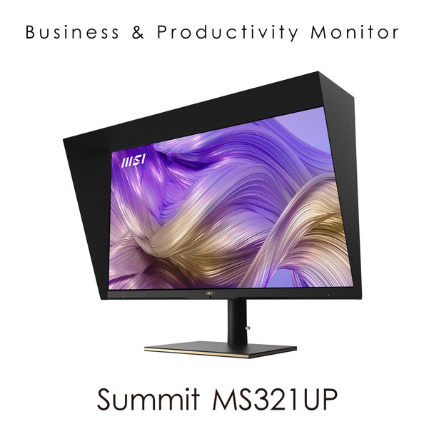 MSI Summit MS321UP 32 Inch Monitor with Adjustable Stand, UHD (3840 x 2160), 16:9, 60Hz, IPS, 4ms, HDMI, DisplayPort, USB Type-C, Built-in USB Hub, Anti-Glare, Anti-Flicker, Less Blue light, VESA, Kensington, Black SUMMITMS321UP 824142248706