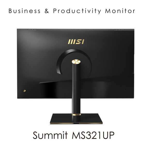 MSI Summit MS321UP 32 Inch Monitor with Adjustable Stand, UHD (3840 x 2160), 16:9, 60Hz, IPS, 4ms, HDMI, DisplayPort, USB Type-C, Built-in USB Hub, Anti-Glare, Anti-Flicker, Less Blue light, VESA, Kensington, Black SUMMITMS321UP 824142248706