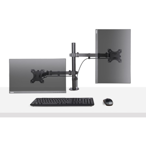 StarTech.com Monitor Arm with VESA Laptop Tray, For a Laptop (4.5kg/9.9lb) and a Single Display up to 32" (8kg/17.6lb), Black, Vented Tray, Adjustable Laptop Arm Mount, C-clamp/Grommet Mount A2-LAPTOP-DESK-MOUNT 065030895224