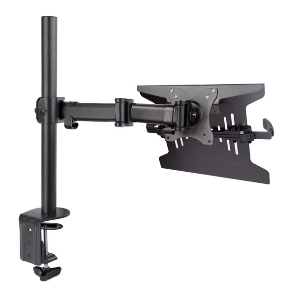 StarTech.com Laptop Desk Mount - Monitor and Laptop Mount - Displays up to 34in (8kg/17.6lb) & Laptops (4.5kg/9.9lb) - Articulating VESA Laptop Tray Arm - Clamp / Grommet Mount A-LAPTOP-DESK-MOUNT 065030894968