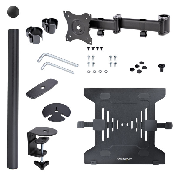 StarTech.com Laptop Desk Mount - Monitor and Laptop Mount - Displays up to 34in (8kg/17.6lb) & Laptops (4.5kg/9.9lb) - Articulating VESA Laptop Tray Arm - Clamp / Grommet Mount A-LAPTOP-DESK-MOUNT 065030894968