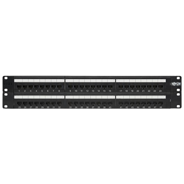 Tripp Lite 48-Port Cat6/Cat5 110 Patch Panel, 568B, RJ45 Ethernet, 2U Rack-Mount, TAA 44047