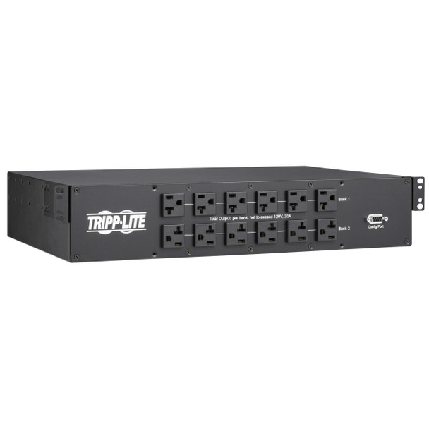 Tripp Lite 2.9kW 120V Single-Phase ATS/Monitored PDU - 24 5-15/20R & 1 L5-30R Outlets, Dual L5-30P Inputs, 10 ft. Cords, 2U, TAA PDUMNH30AT2 037332261427
