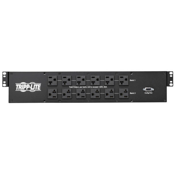 Tripp Lite 2.9kW 120V Single-Phase ATS/Monitored PDU - 24 5-15/20R & 1 L5-30R Outlets, Dual L5-30P Inputs, 10 ft. Cords, 2U, TAA PDUMNH30AT2 037332261427