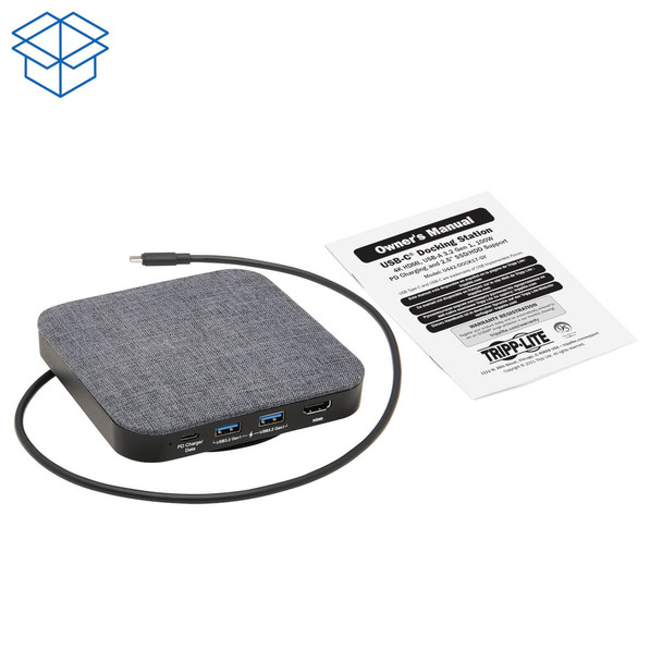 Tripp Lite U442-DOCK17-GY USB-C Dock with Optional Internal Hard Drive, 4K HDMI, USB 3.2 (5G), USB-A/USB-C Hub, SATA III, 100W PD Charging, Gray U442-DOCK17-GY 037332262288