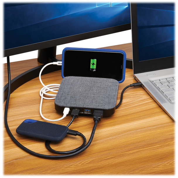 Tripp Lite U442-DOCK17-GY USB-C Dock with Optional Internal Hard Drive, 4K HDMI, USB 3.2 (5G), USB-A/USB-C Hub, SATA III, 100W PD Charging, Gray U442-DOCK17-GY 037332262288