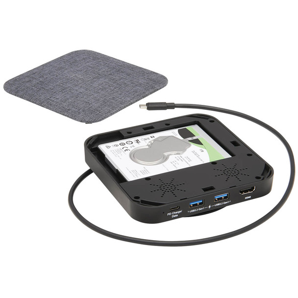 Tripp Lite U442-DOCK17-GY USB-C Dock with Optional Internal Hard Drive, 4K HDMI, USB 3.2 (5G), USB-A/USB-C Hub, SATA III, 100W PD Charging, Gray U442-DOCK17-GY 037332262288