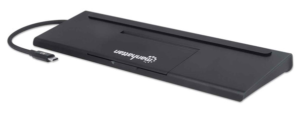 Manhattan USB-C Dock/Hub with Card Reader and MST, Ports (x9): Audio 3.5mm, DisplayPort, Ethernet, HDMI, USB-A (x3), USB-C and VGA, With Power Delivery (100W) to USB-C Port 153478 766623153478