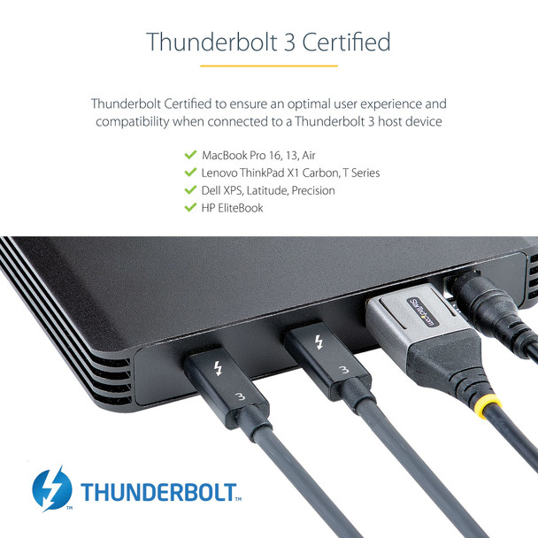 StarTech.com 4 Bay Thunderbolt 3 NVMe Enclosure, For M.2 NVMe SSD Drives, 1x DisplayPort Video/ 2x TB3 Downstream Ports, 40Gbps, 72W Power Supply, External Hard Drive Enclosure M2E4BTB3 065030886406