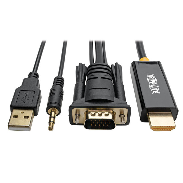 Tripp Lite P116-006-HDMI-A VGA to HDMI Adapter Cable with Audio and USB Power (M/M), 1080p 60 Hz, 6 ft. (1.8 m) P116-006-HDMI-A 037332203342