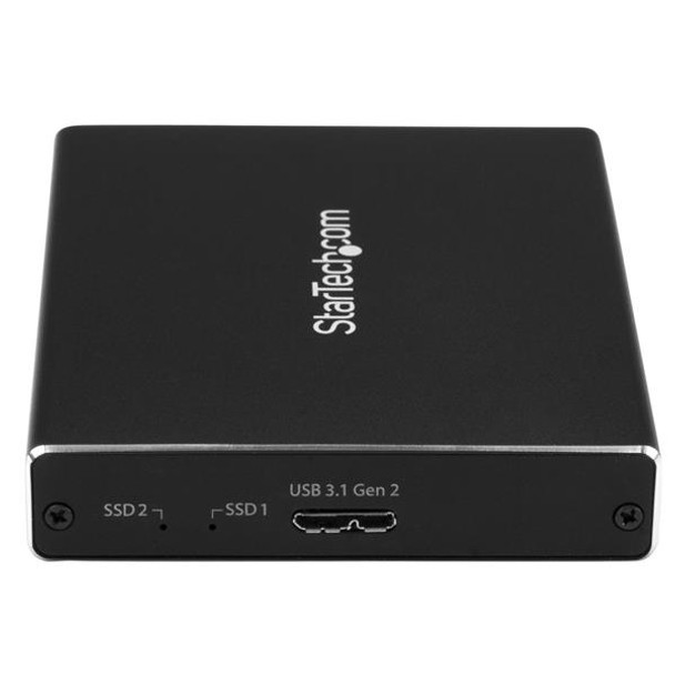 StarTech.com Dual-Slot Drive Enclosure for M.2 SATA SSDs - USB 3.1 (10Gbps) - RAID SM22BU31C3R 065030870757