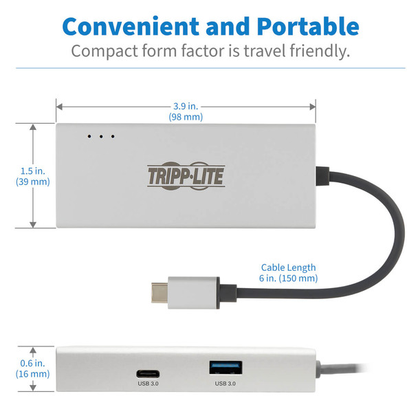Tripp Lite U442-DOCK13-S USB-C Dock - 4K HDMI, USB 3.2 Gen 1, USB-A/USB-C Hub, GbE U442-DOCK13-S 037332213396