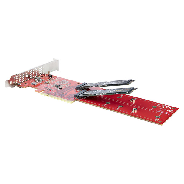 StarTech.com Dual M.2 PCIe SSD Adapter Card, PCIe x8 / x16 to Dual NVMe or AHCI M.2 SSDs, PCI Express 4.0, 7.8GBps/Drive, Bifurcation Required - Windows/Linux Compatible DUAL-M2-PCIE-CARD-B 065030895620