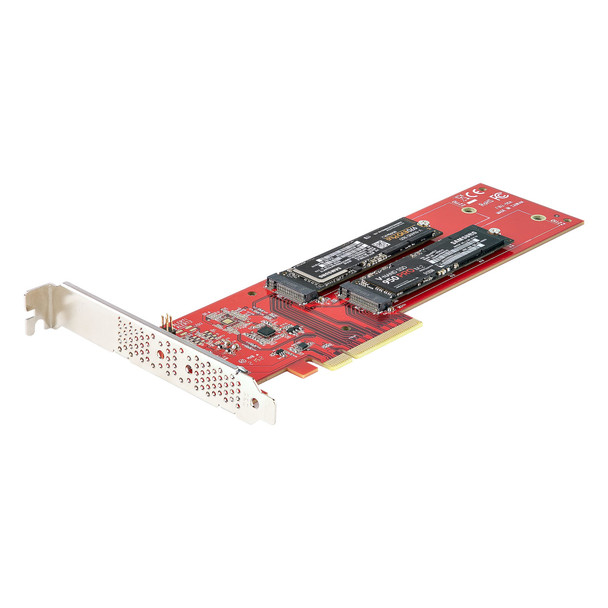 StarTech.com Dual M.2 PCIe SSD Adapter Card, PCIe x8 / x16 to Dual NVMe or AHCI M.2 SSDs, PCI Express 4.0, 7.8GBps/Drive, Bifurcation Required - Windows/Linux Compatible DUAL-M2-PCIE-CARD-B 065030895620