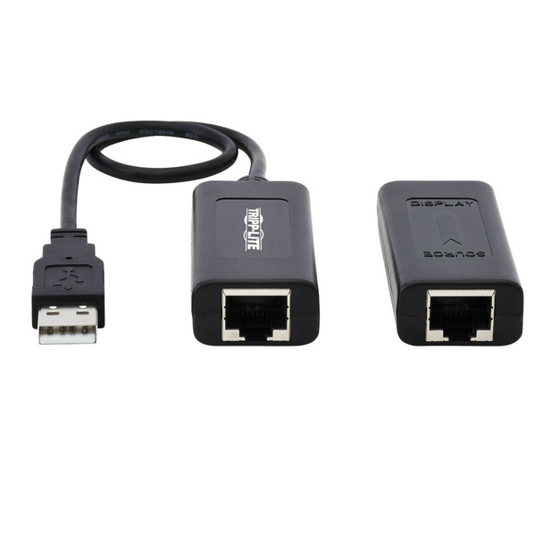 Tripp Lite B203-101-POC 1-Port USB over Cat5/Cat6 Extender Kit with Power over Cable - USB 2.0, Up to 164.04 ft. (50M), Black B203-101-POC 037332252883