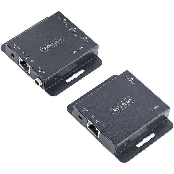 StarTech.com 4K HDMI Extender over CAT6/CAT5 Ethernet Cable, 4K 30Hz or 1080p 60Hz Video Extender, HDMI over Ethernet Cable, HDMI Transmitter and Receiver Kit, IR Remote Control EXTEND-HDMI-4K40C6P1 065030895156