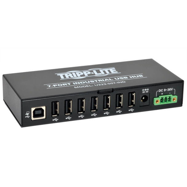 Tripp Lite U223-007-IND 7-Port Industrial-Grade USB 2.0 Hub - 15 kV ESD Immunity, Metal Housing, Mountable U223-007-IND 037332181428