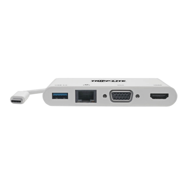 Tripp Lite U444-06N-HV4GU USB-C Multiport Adapter - 4K HDMI, VGA, USB-A, GbE, HDCP, White U444-06N-HV4GU 037332210470