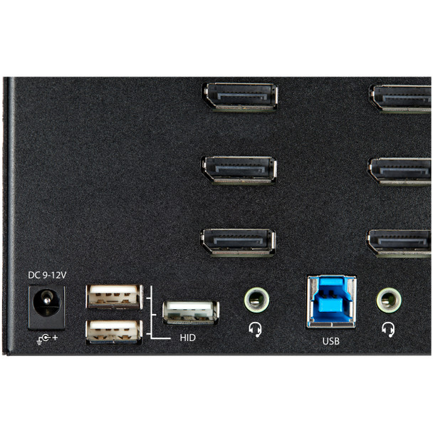 StarTech.com 2 Port Quad Monitor DisplayPort KVM Switch - 4K 60Hz UHD HDR - Desktop 4K DP 1.2 KVM with 2 Port USB 3.0 Hub (5Gbps) & 4x USB 2.0 HID Ports, Audio - Hotkey Switching - TAA SV231QDPU34K 065030881777